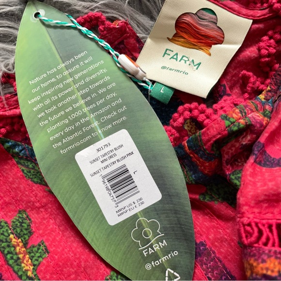 FARM RIO red sunset tapestry mini dress - Picture 7 of 12